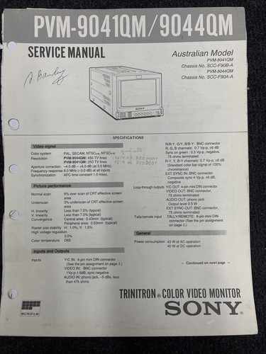 Sony pvm 9041qm - sony, pvm-9041qm