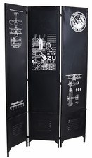 Industrial Paravent Metall Raumteiler Loft Spanische Wand Trennwand Sichtschutz