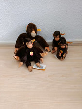 4x Steiff Jocko Schimpansen - unterschiedliche Größen - Braun - Schlenkeraffe