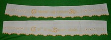 2 Schrank Bordüren mit Spruch original Handarbeit um 1900 Geblüht im Sonnenwinde