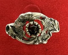 schöner  alter Ring - Silber 835 mit Granatstein - Trachtenschmuck - Vintage