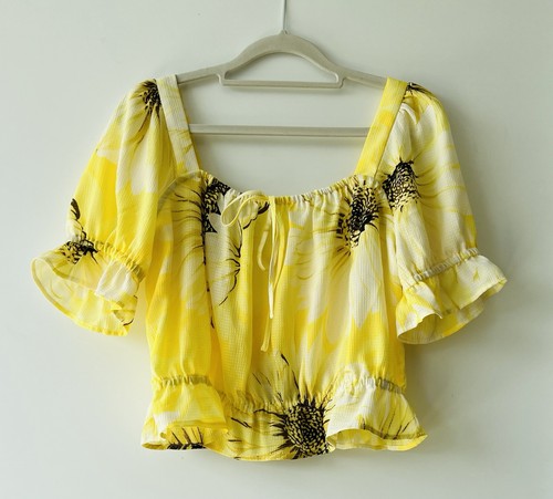 Sommerbluse gelb mit - m,