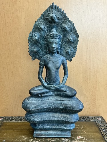 Bronze buddha mit mucalinda - bronze,