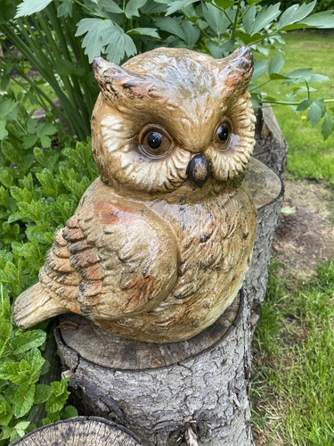 Gartenfigur eule handbemalt - gartenfigur,