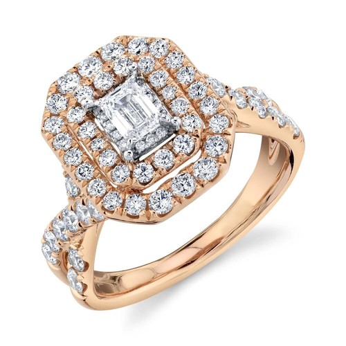14k roségold smaragdschliff - 14k,