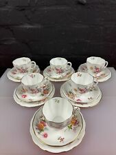 6 x Royal Crown Derby Posies Tee Trios Tassen Untertassen und Beilagenteller 9 Sets