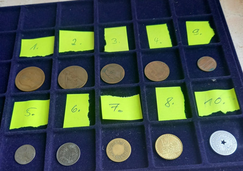 Stück sehr alte münzen - stück,