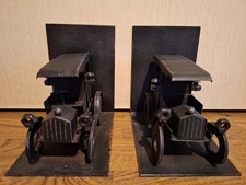 Gebe 2 alte Vintage Oldtimer Buchstützen aus Metall, je ca. 500 Gramm!