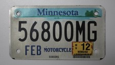 Minnesota Motorrad-Nummernschild USA Kennzeichen MG Motorcycle US License Plate