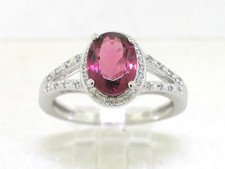 Turmalin Ring 585 Weißgold 14Kt Gold Rubellit 1,40ct   40 Brillanten Wesselton