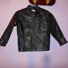 H & M Jacke Gr 122 Lederlook Bikerlook Kunstleder Freizeitjacke Jacken Unisex