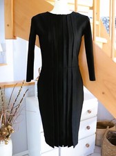 Schwarzes Kilian Kerner Sens Stretch Jersey Falten Kleid Dress Schwarz L 38