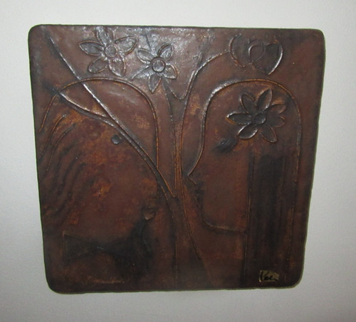 Wandkeramik mit liebespaar - wandkeramik,