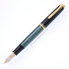 Pelikan Souveran M1000 Green Stripe EF Füllfederhalter 18K Feder Gebraucht Gut