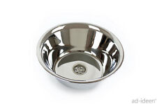 3/4" Edelstahl Spüle Rundspüle  Ø 24 cm Waschbecken Wohnmobil inkl. Ablauf 19mm