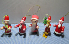 Konvolut alte Holz Figuren Weihnachtsmann Miniatur  Hängedekor  Holz Weihnachten