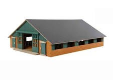 Kids Globe Bauernhof Holz, Dach klappbar, ohne Tiere + Traktor, Kuhstall, 1:32