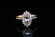 9ct Gelbgold Blue Topas &