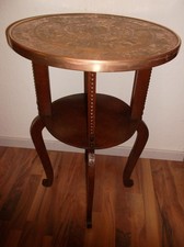 Antiker Blumenständer Messingplatte Blumentisch Blumensäule Telefontisch