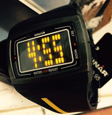 SINAR Digitaluhr Unisex Resinband 12/24 Stunden schwarz gelb LED-Digital UE-30-5