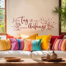 Wandtattoo Jeder Tag ist ein neuer Anfang Wandtattoo Wohnzimmer Spruch pkm373