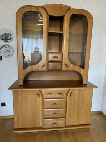 Vitrinenschrank buffet holz - vitrinenschrank,