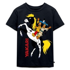 Yakari Und Regenbogen Auf Pferd Kleiner Donner Kinder Premium Bio T-Shirt