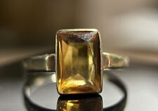 333 Gold Ring Mit Citrin Gelbgold 8 Karat Größe 56 Vintage