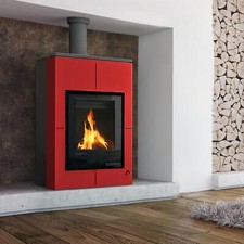Aquaflam Vario Saporo Kaminofen Rot 11 kW Holzofen Holzkamin Ofen Kamin