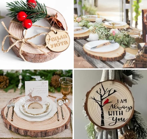 Holzscheiben cm hochzeit - holzscheiben,