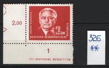 DDR 1952, 2 DM Freimarken II/  Wilhelm Pieck, Teil- DV, postfrisch (Mi. 326)