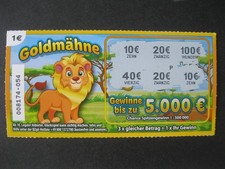 Rubbellos von LOTTO Brandenburg aufgerubbelt kein Gewinn "NIETE" - Goldmähne