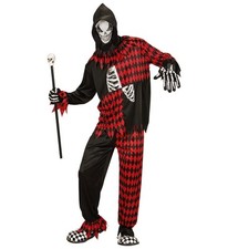 Böser Hofnarr Oberteil Kapuze Maske Hose Gr. 164 Hofnarrkostüm Kinder Kostüm neu