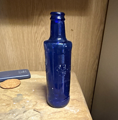 Dekorative glasflasche blau - dekorative,