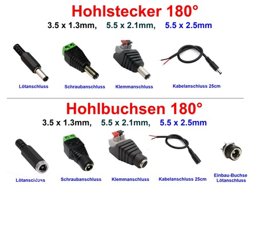 Stecker hohlstecker buchse - stecker, dc