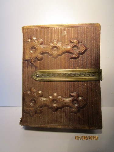 Antik fotoalbum leder geprägt - antik,