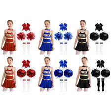 Mädchen Kinder Tanktop Karnevalskostüm Karneval Bekleidung Hemd Cheer Leader