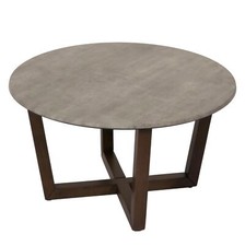 B-Ware Couchtisch MCW-M61, Massiv-Holz HPL 80cm, Beton-Optik, dunkles Gestell