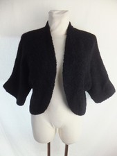 LUISA CERANO kurze Strickjacke mit Wolle und Alpaka - 44 - schwarz - TOP