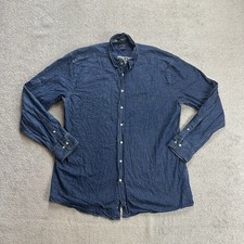 GANT Hemd Jeanshemd Shirt Gr. 2XL Indigo Twill Western Jeans Wear Logo 2308 Blau