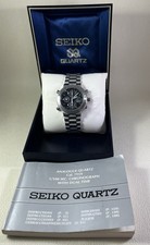 Seiko 1991 Vintage Olympic 1/100 Chronograph Ref- 7T59-6A0A working with manual.