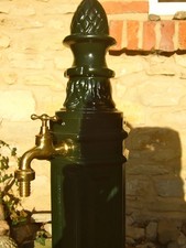 Standbrunnen Zapfstelle Wasserzapfsäule, Wasserzapfstelle - Alu grün - H.98cm