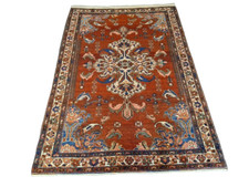 Antiker Feiner Handgeknüpfter Perser Teppich Isfahan Najafabad 160x110cm