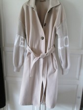 Mantel  - Made in Italy - Onesize - ungetragen - Creme - Materialmix - Strickärm