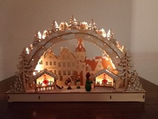 3D Lichtbogen Schwibbogen mit Winterfiguren Myflair Holz mehrfarbig