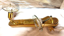 Wolf Design massive Messing Deckenleuchte 70er Halogen Acryl Glas Space Age