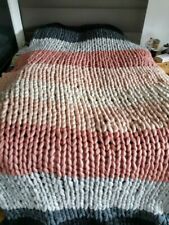 Kuschelige XXXL Decke Wolldecke Grobstrick Handarbeit Rico Armstricken
