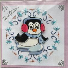 Weihnachten, Fadengrafik, Doppelklappkarte, Grußkarte  sticken mit Umschlag