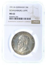 Kaiserreich 1911 Schaumburg-Lippe Auf den Tod des Fürsten MS62