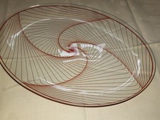 Kuchenteller. 30 x 20 cm  Kult  Gebäckteller  Glas DDR- Rot -Transparent